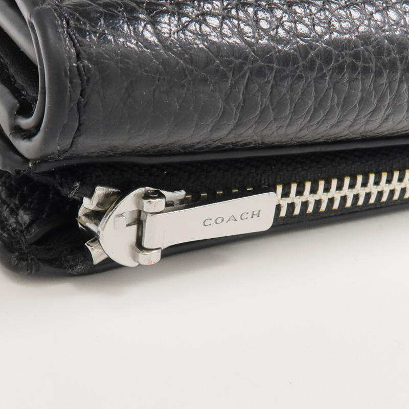 COACH 牛皮皮革Wallet銀扣錢包-10