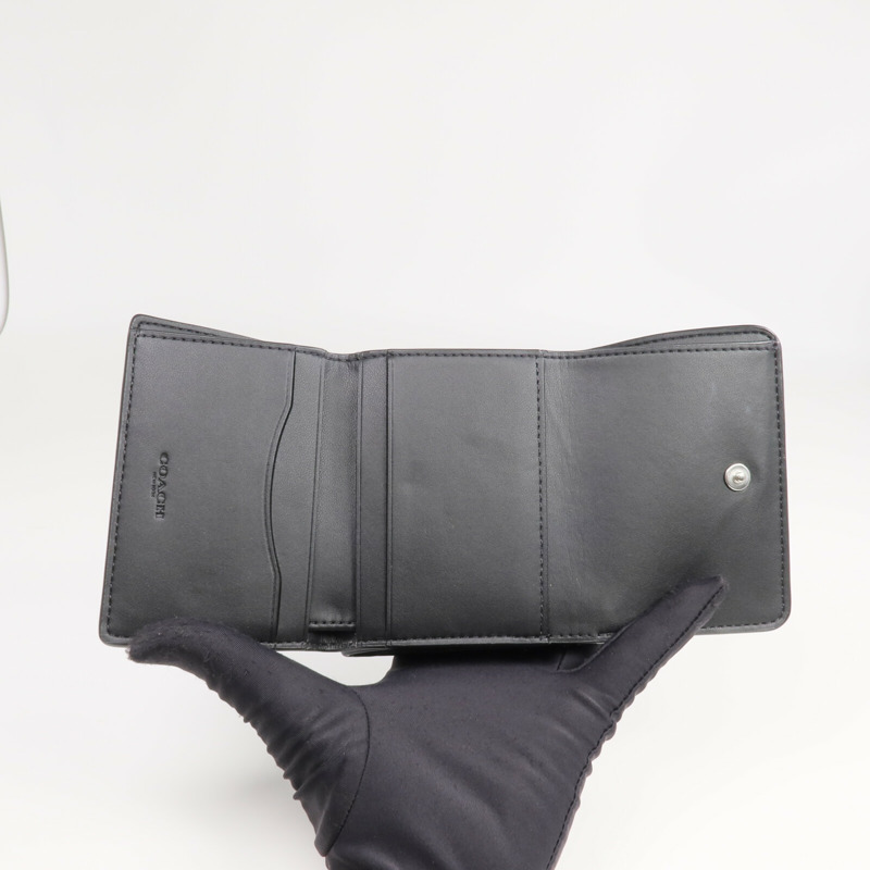 COACH 牛皮皮革Wallet銀扣錢包-12