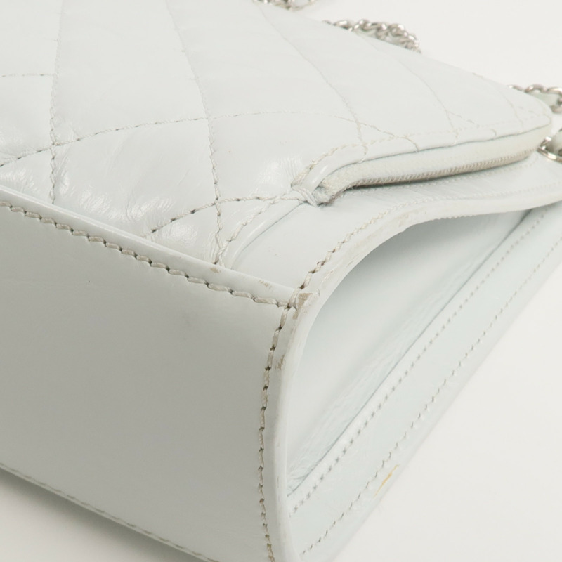 CHANEL 牛皮皮革Chain Shoulder銀扣鏈帶肩背袋-5