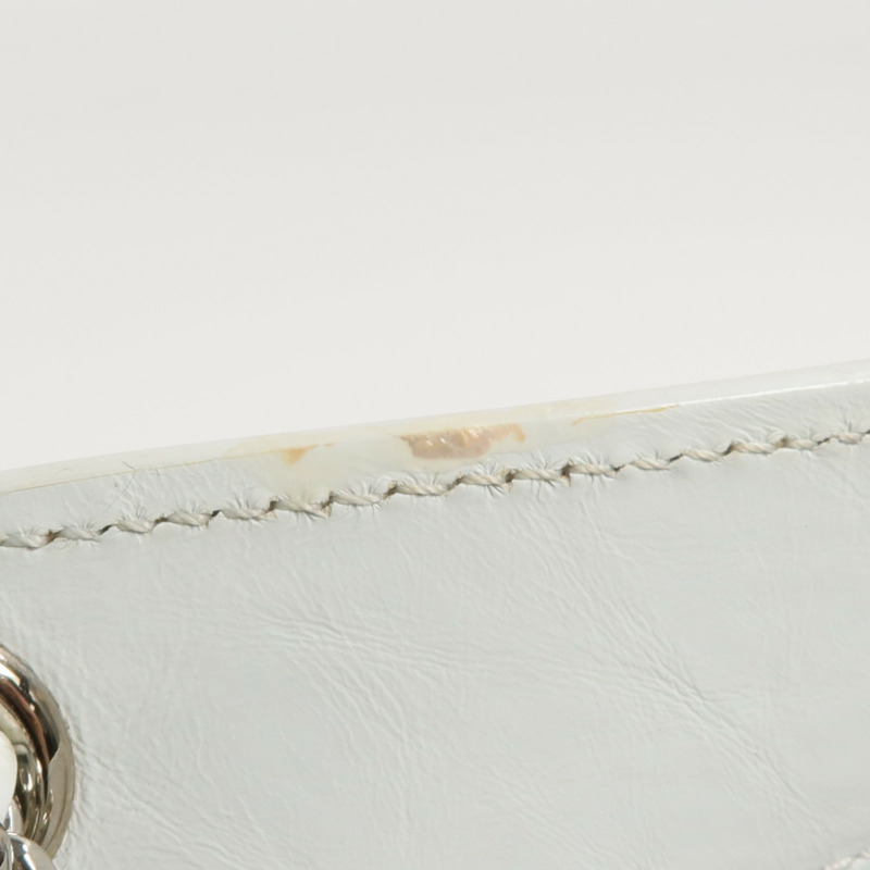 CHANEL 牛皮皮革Chain Shoulder銀扣鏈帶肩背袋-13