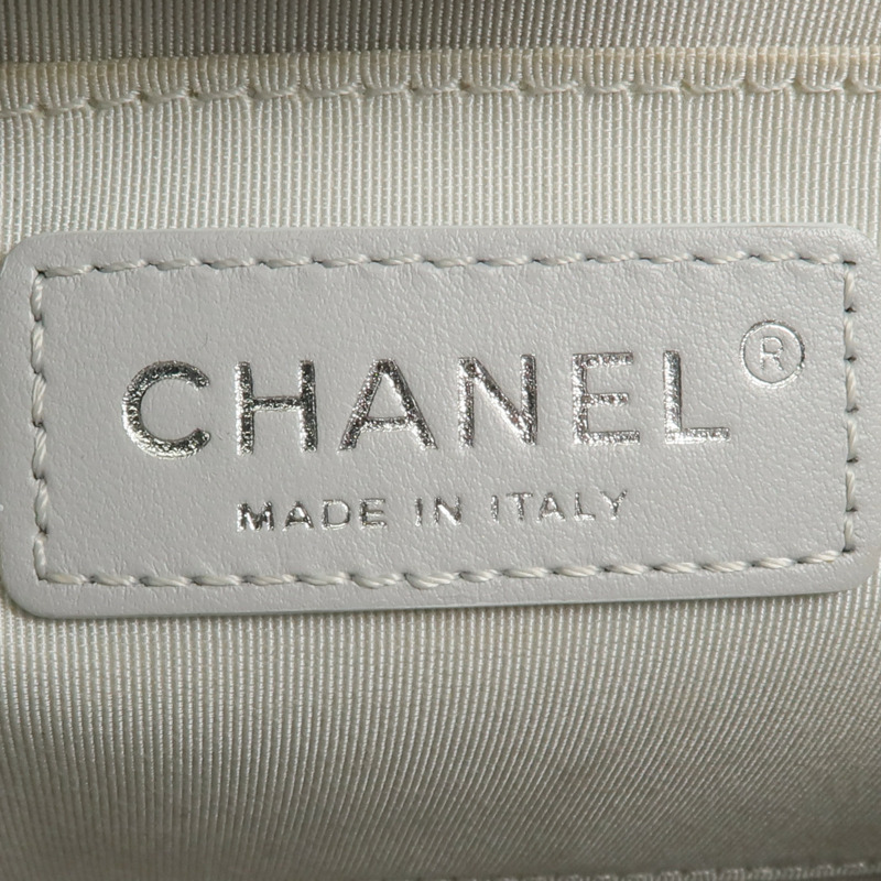 CHANEL 牛皮皮革Chain Shoulder銀扣鏈帶肩背袋-14