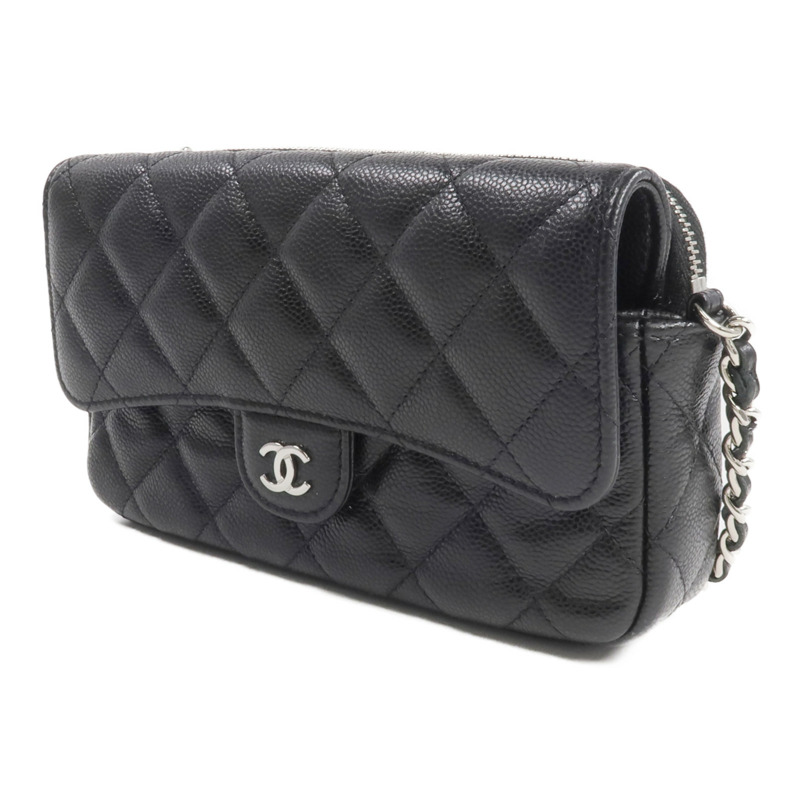 CHANEL 牛皮皮革WOC Wallet On Chain銀扣鏈帶肩背袋-2