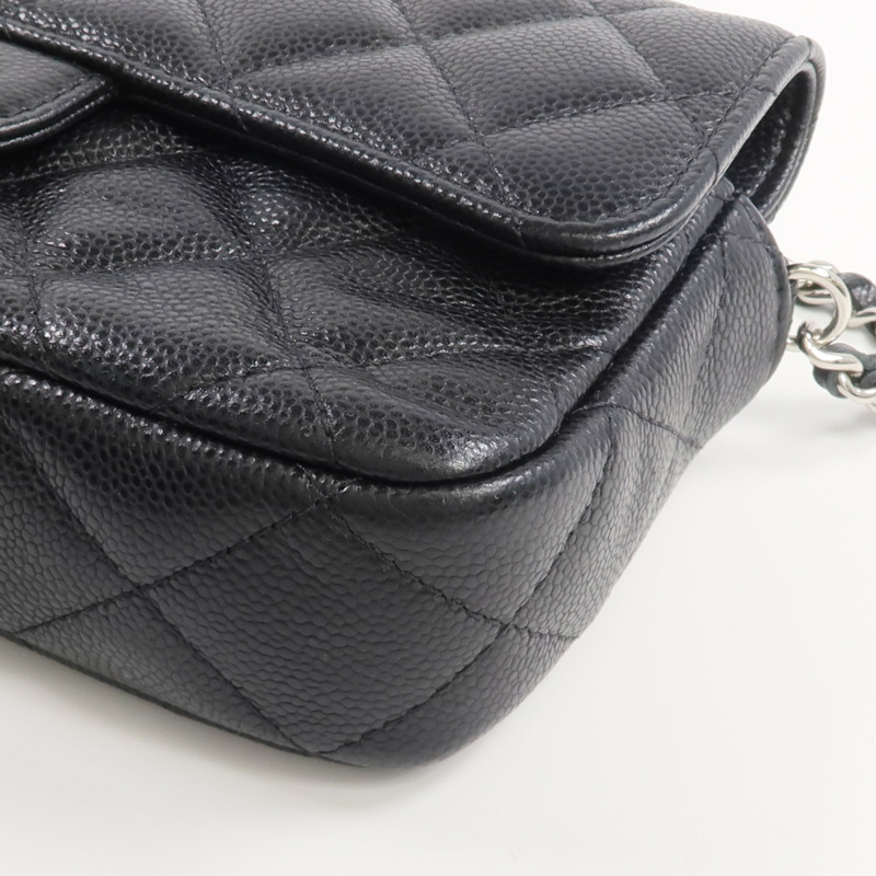 CHANEL 牛皮皮革WOC Wallet On Chain銀扣鏈帶肩背袋-5