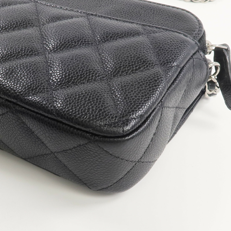 CHANEL 牛皮皮革WOC Wallet On Chain銀扣鏈帶肩背袋-7