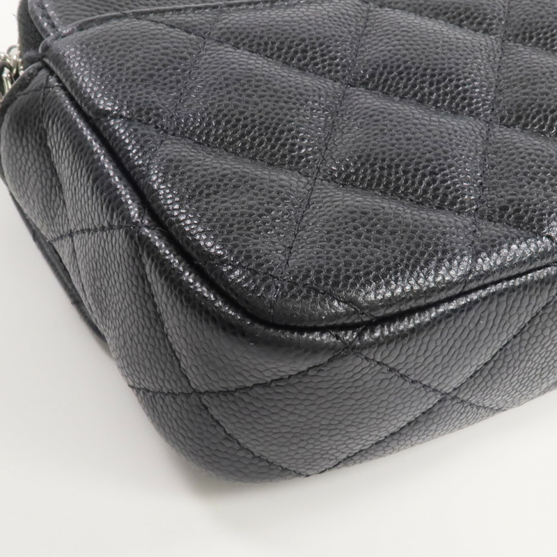 CHANEL 牛皮皮革WOC Wallet On Chain銀扣鏈帶肩背袋-8