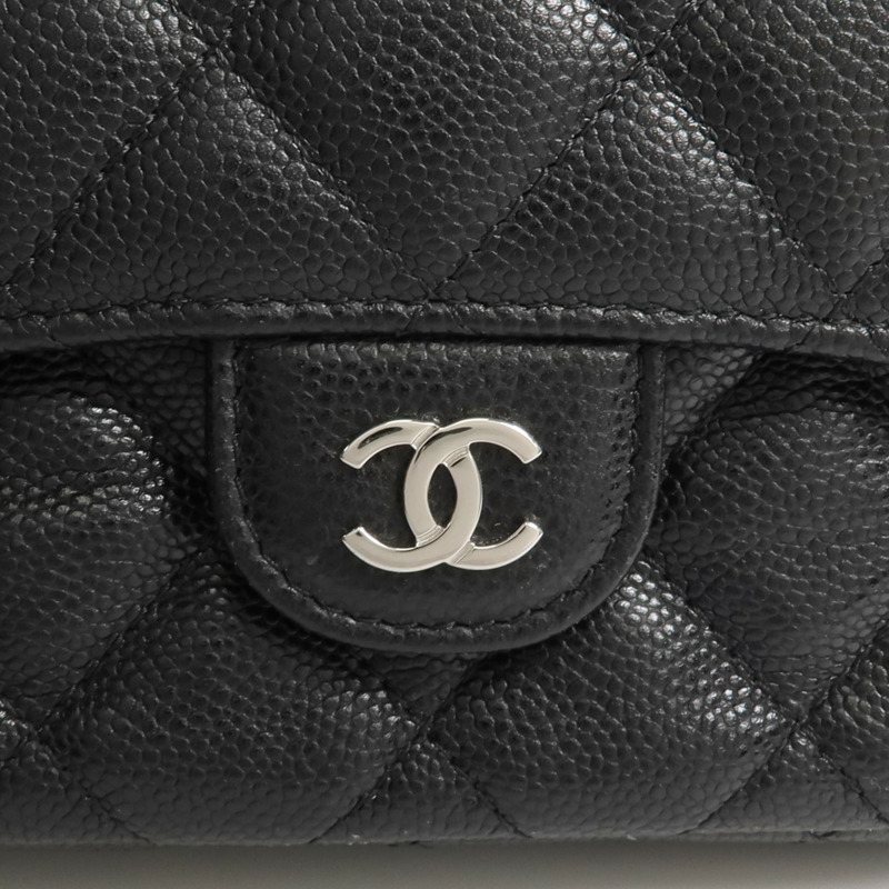 CHANEL 牛皮皮革WOC Wallet On Chain銀扣鏈帶肩背袋-9