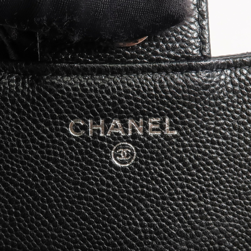 CHANEL 牛皮皮革WOC Wallet On Chain銀扣鏈帶肩背袋-12