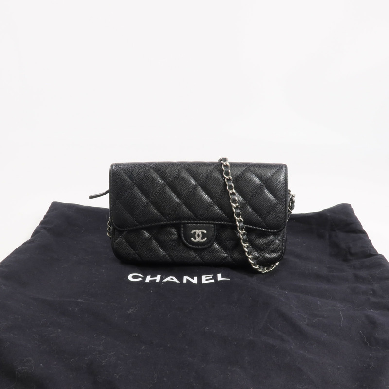 CHANEL 牛皮皮革WOC Wallet On Chain銀扣鏈帶肩背袋-15