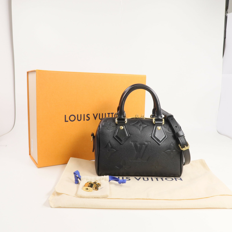 LOUIS VUITTON Monogram Empreinte Speedy Bandouliere 20金扣手挽肩背兩用袋-13