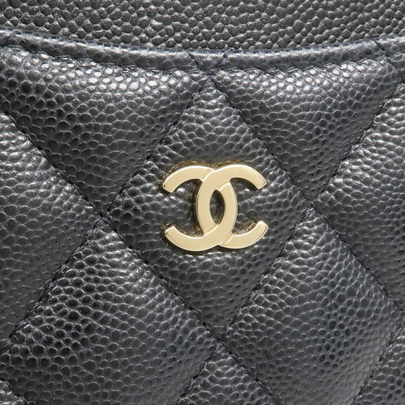CHANEL 牛皮皮革Zipped Card Holder金扣卡片套-7