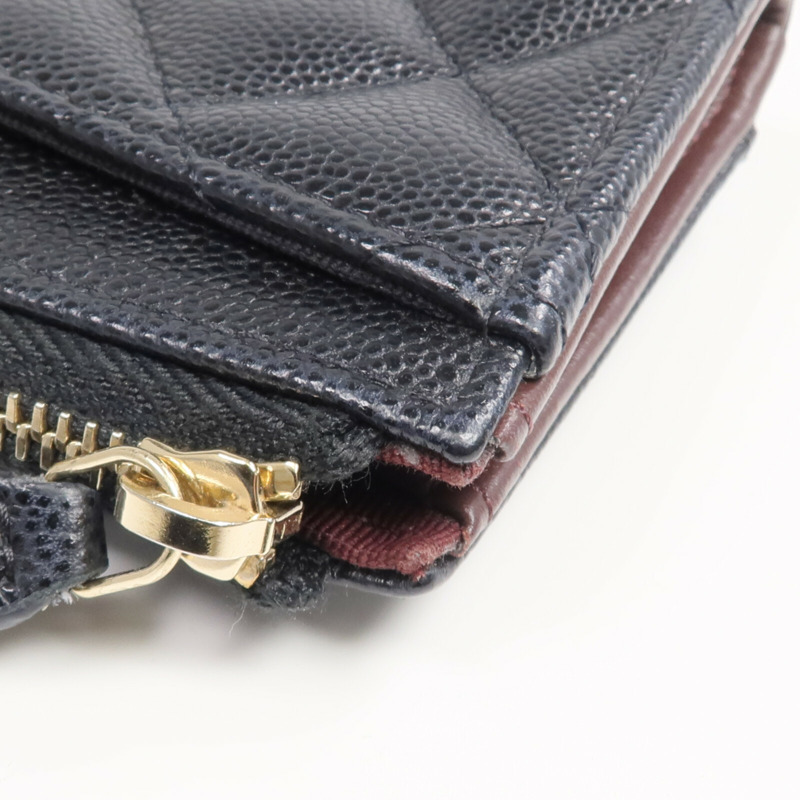 CHANEL 牛皮皮革Zipped Card Holder金扣卡片套-15