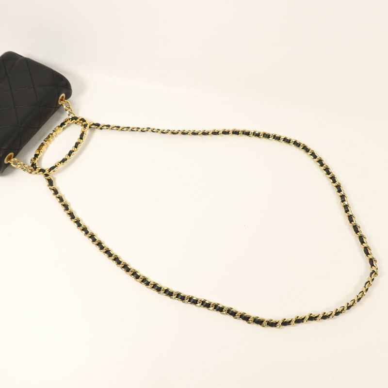 CHANEL 牛皮皮革Mini Matelasse金扣鏈帶手挽肩背兩用袋-6