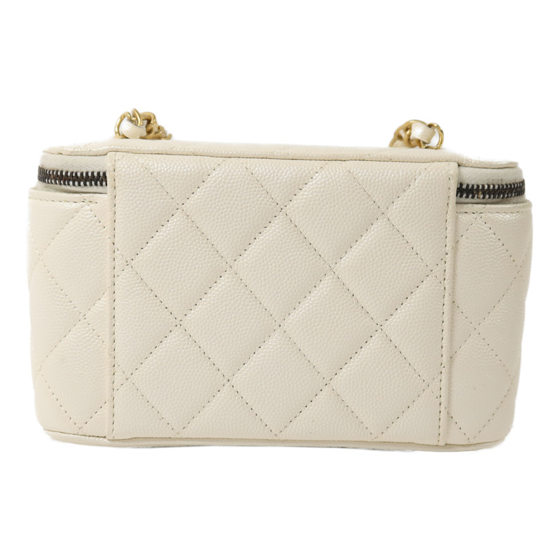 CHANEL 牛皮皮革Vanity Case金扣鏈帶肩背袋-1