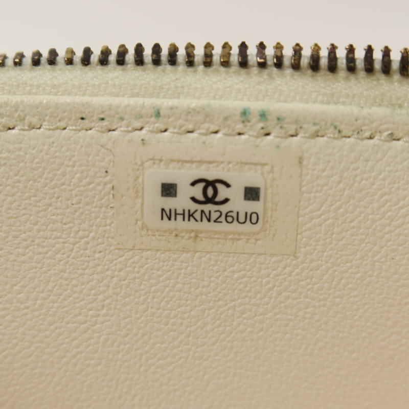 CHANEL 牛皮皮革Vanity Case金扣鏈帶肩背袋-6