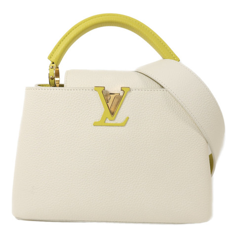 LOUIS VUITTON Taurillon Capucines BB金扣手挽肩背兩用袋