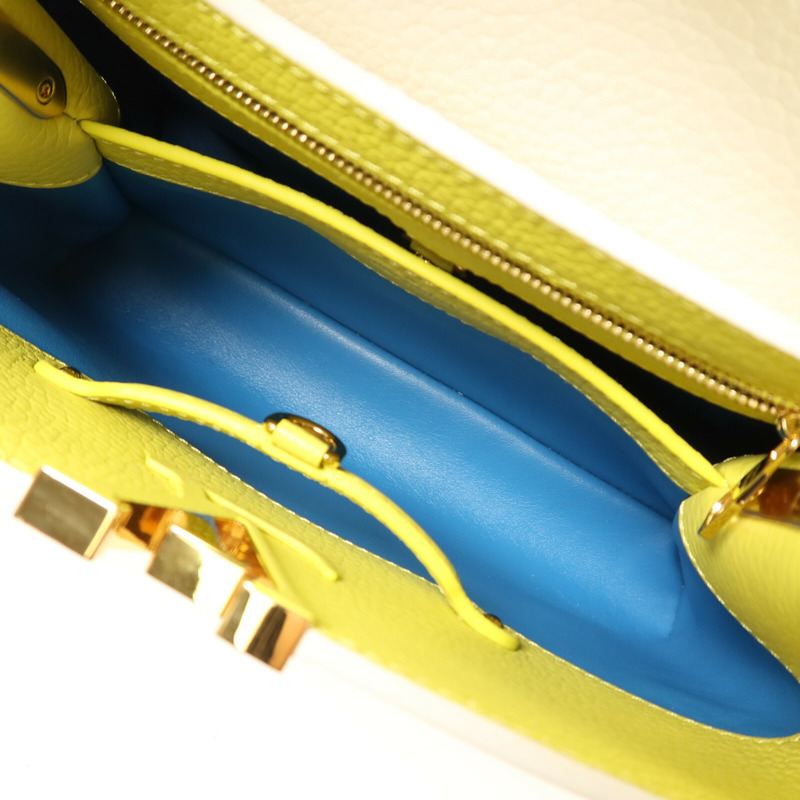 LOUIS VUITTON Taurillon Capucines BB金扣手挽肩背兩用袋-4