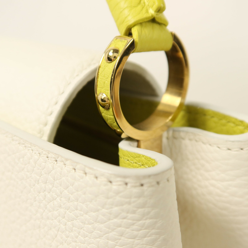 LOUIS VUITTON Taurillon Capucines BB金扣手挽肩背兩用袋-9