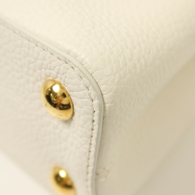 LOUIS VUITTON Taurillon Capucines BB金扣手挽肩背兩用袋-11