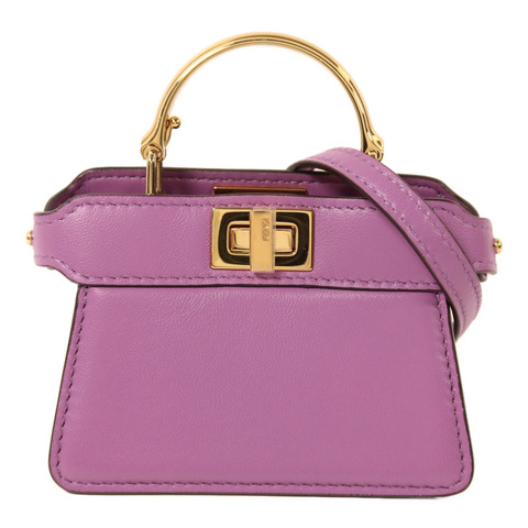 FENDI 牛皮皮革Nano Peekaboo金扣手挽肩背兩用袋