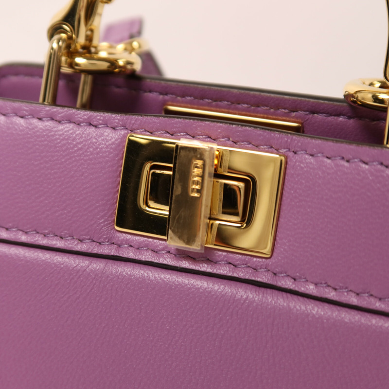 FENDI 牛皮皮革Nano Peekaboo金扣手挽肩背兩用袋-8