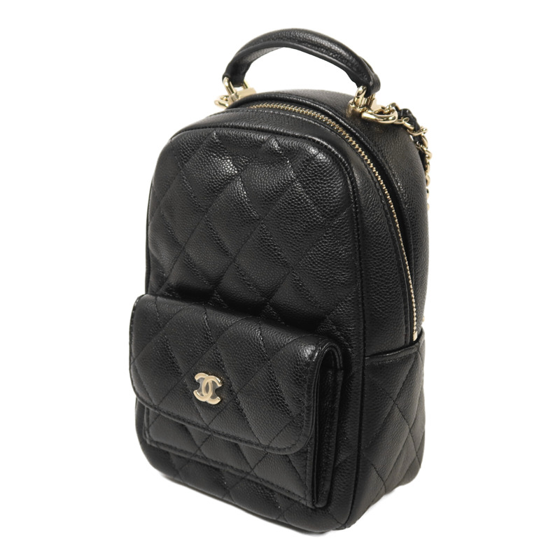 CHANEL 牛皮皮革Matelasse Mini Backpack金扣鏈帶背包-2