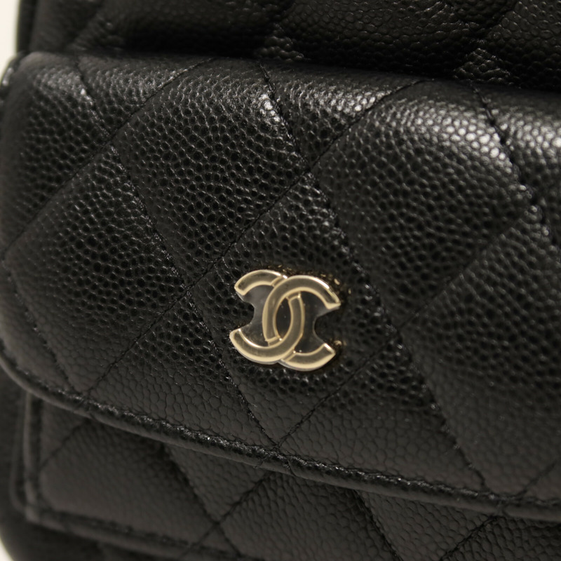 CHANEL 牛皮皮革Matelasse Mini Backpack金扣鏈帶背包-8