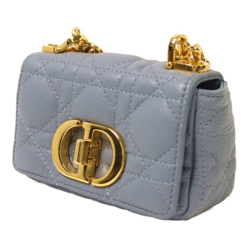 Dior 牛皮皮革Micro Caro金扣鏈帶肩背袋-2