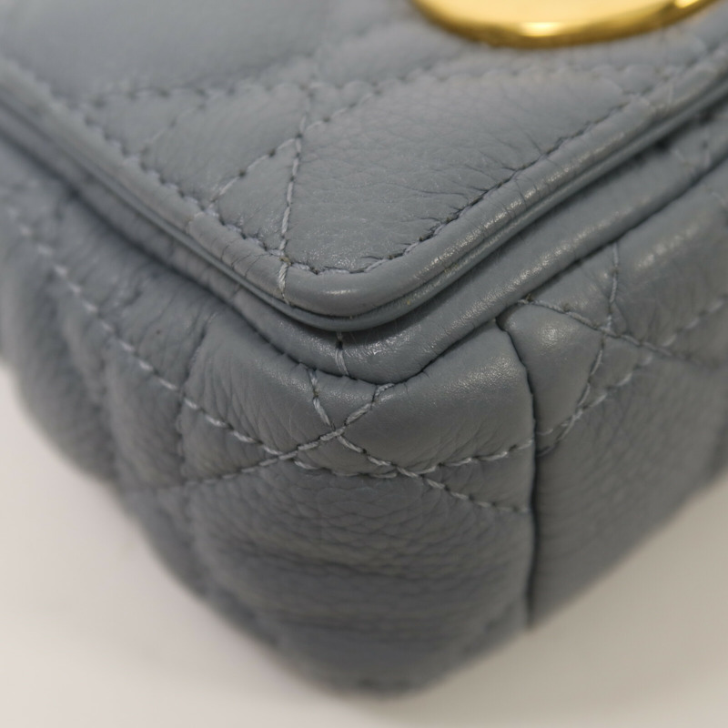 Dior 牛皮皮革Micro Caro金扣鏈帶肩背袋-8