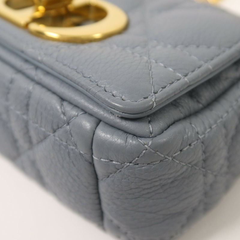 Dior 牛皮皮革Micro Caro金扣鏈帶肩背袋-9