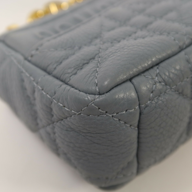 Dior 牛皮皮革Micro Caro金扣鏈帶肩背袋-10