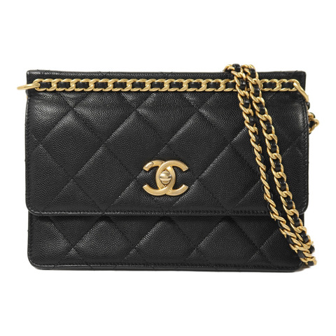 CHANEL 牛皮皮革Small Flap Bag金扣鏈帶肩背袋