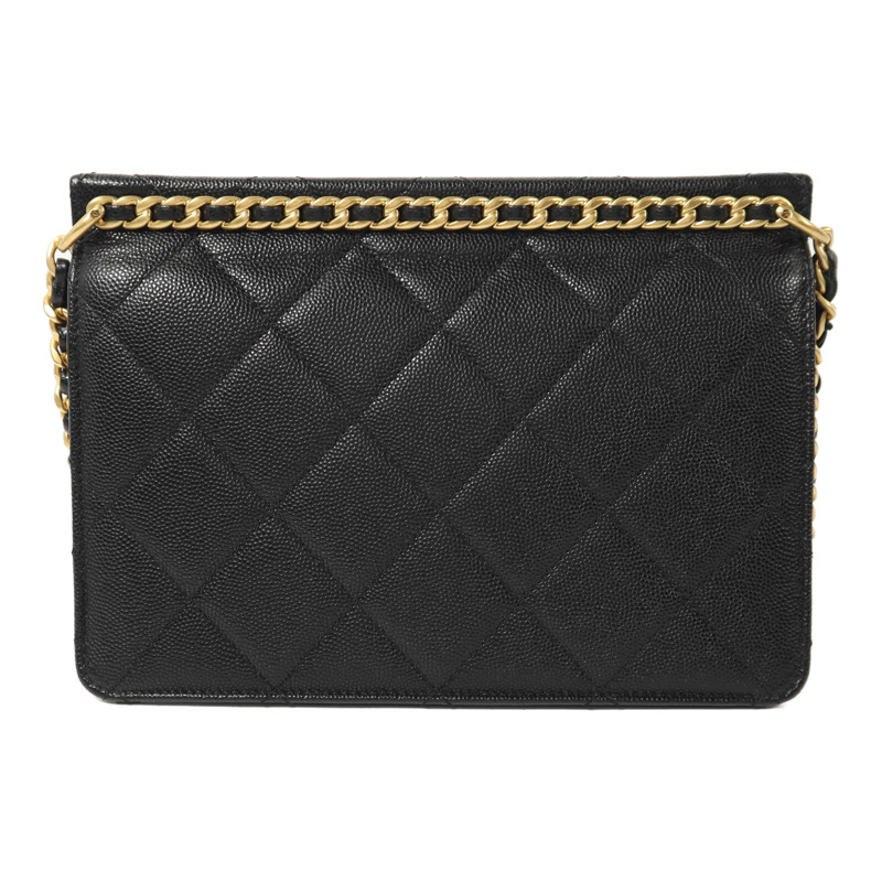 CHANEL 牛皮皮革Small Flap Bag金扣鏈帶肩背袋-1