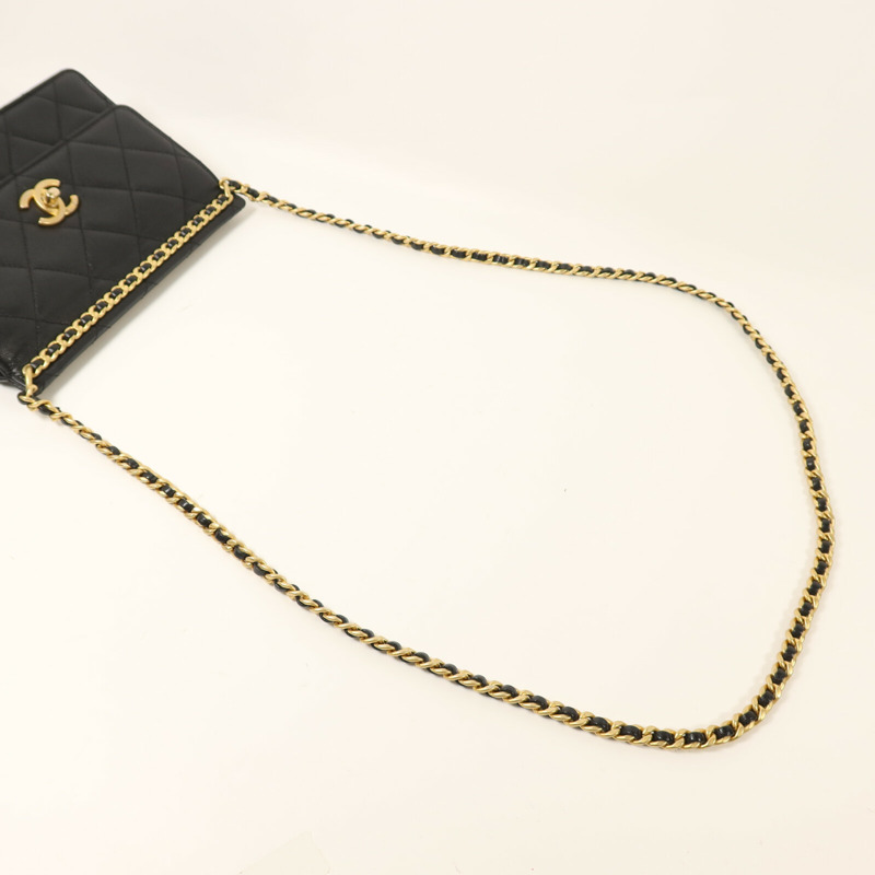 CHANEL 牛皮皮革Small Flap Bag金扣鏈帶肩背袋-7