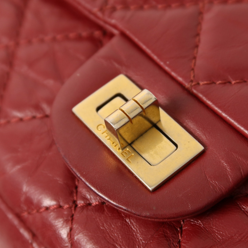 CHANEL 牛皮皮革2.55 Chain Shoulder金扣鏈帶肩背袋-10