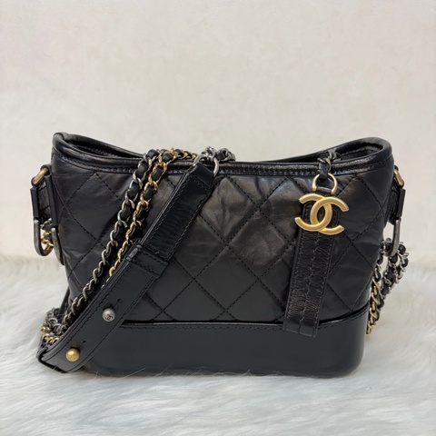 CHANEL A91810 AS0865 gabrielle HOBO 20公分 黑色斜背包流浪包 小號