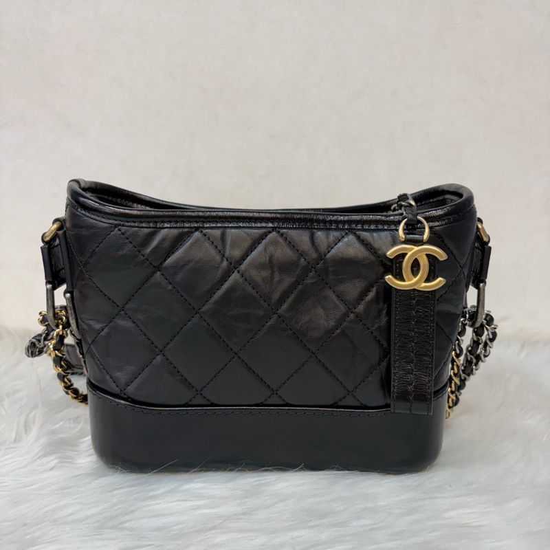 CHANEL A91810 AS0865 gabrielle HOBO 20公分 黑色斜背包流浪包 小號-1
