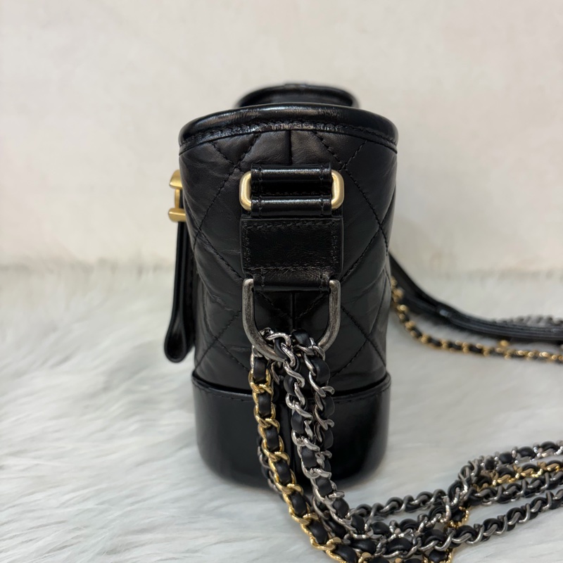 CHANEL A91810 AS0865 gabrielle HOBO 20公分 黑色斜背包流浪包 小號-4