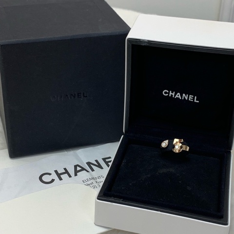 公價近六折🫢Chanel米色18k金No.5帶鑽戒指