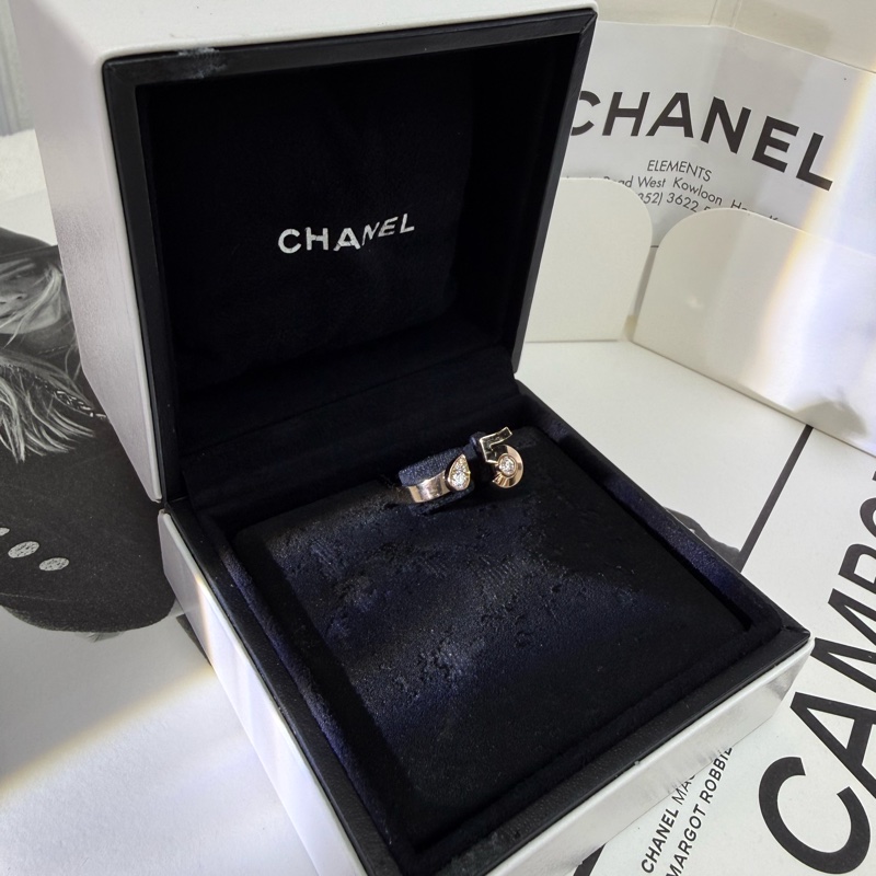 公價近六折🫢Chanel米色18k金No.5帶鑽戒指-6