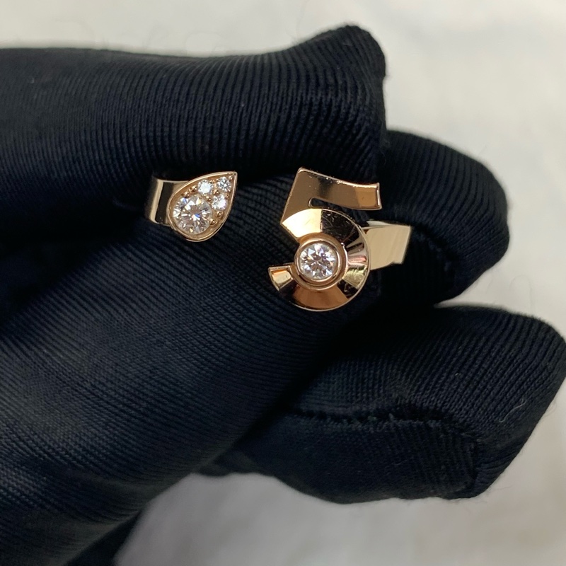 公價近六折🫢Chanel米色18k金No.5帶鑽戒指-7