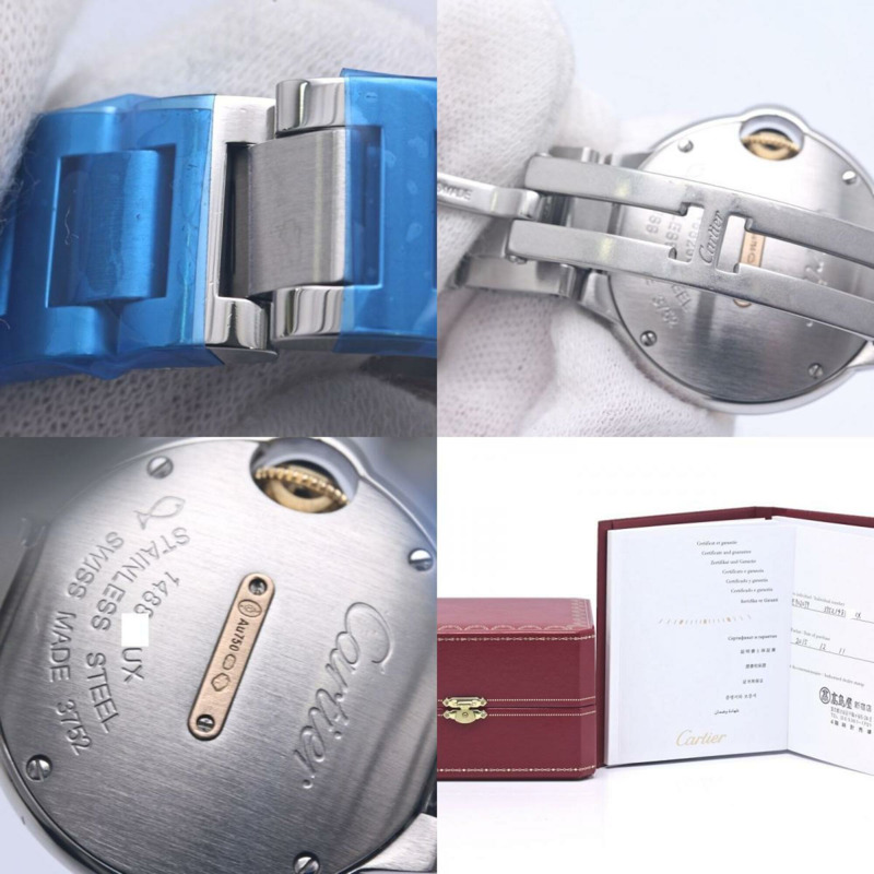卡地亞 Cartier Ballon Bleu SM 鑲鑽錶圈 WE902079 女士腕錶 K18PGxSS 40308-9