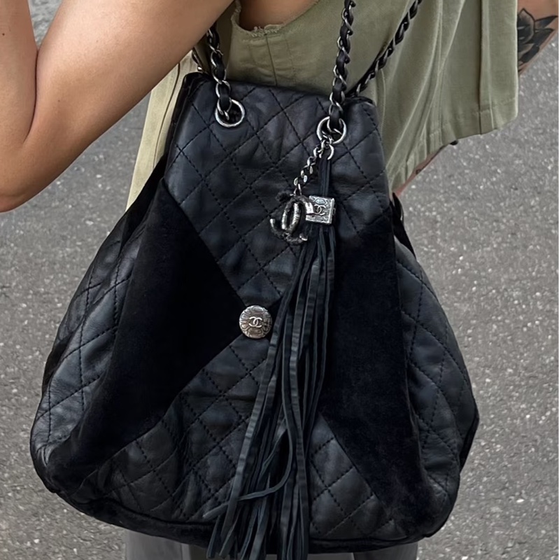 Chanel Dallas秀款雙銀鏈水桶包-4