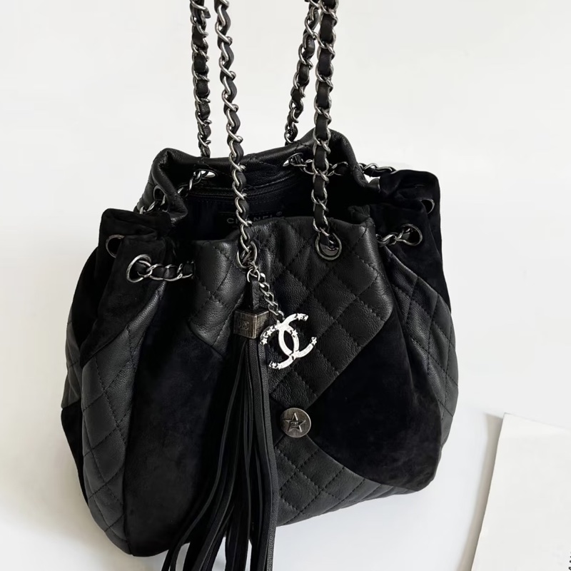 Chanel Dallas秀款雙銀鏈水桶包-5