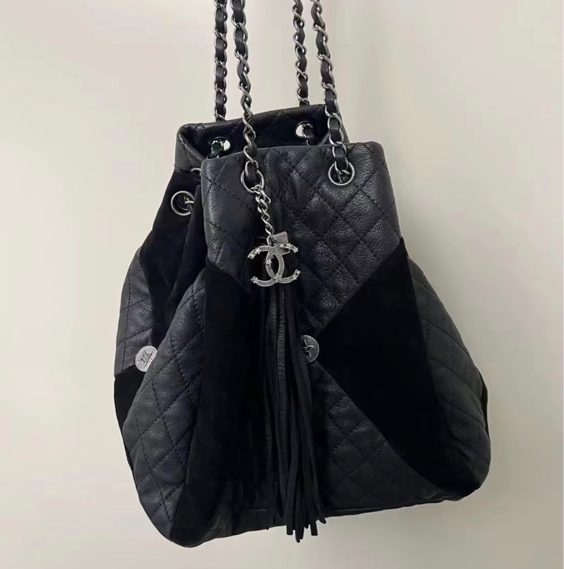 Chanel Dallas秀款雙銀鏈水桶包-7