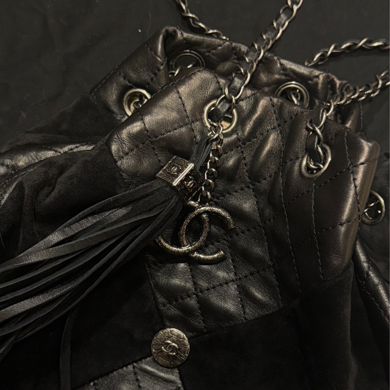 Chanel Dallas秀款雙銀鏈水桶包-8