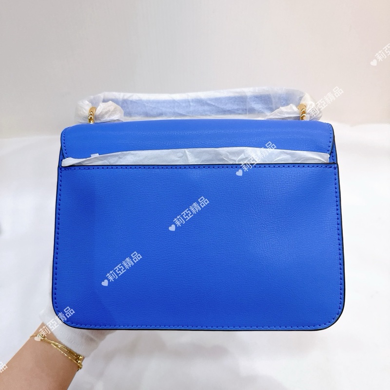 莉亞精品♡ MK 寶石藍立體金釦翻蓋包 二手美包-3