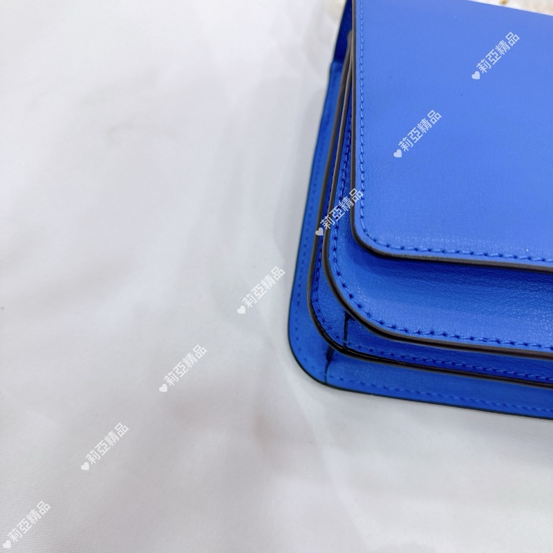 莉亞精品♡ MK 寶石藍立體金釦翻蓋包 二手美包-13