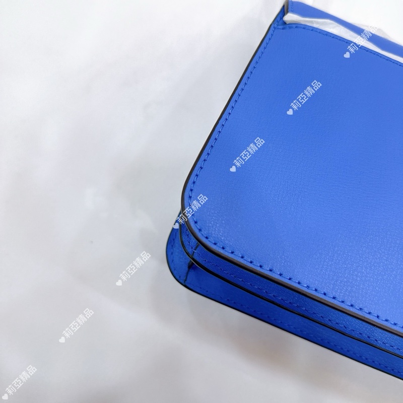 莉亞精品♡ MK 寶石藍立體金釦翻蓋包 二手美包-14