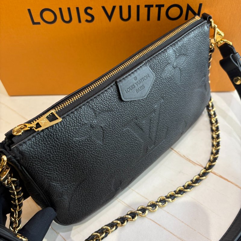 *SHIHNA名牌精品* LV M80399 Multi Pochette Accessoires 黑壓紋牛皮二合一麻將包-2