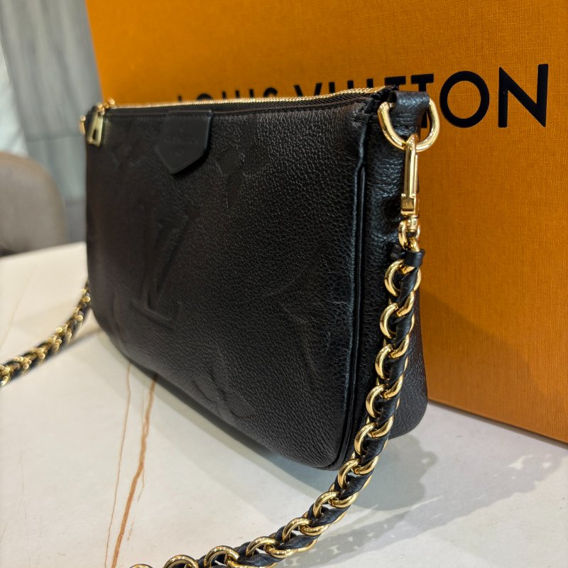 *SHIHNA名牌精品* LV M80399 Multi Pochette Accessoires 黑壓紋牛皮二合一麻將包-4